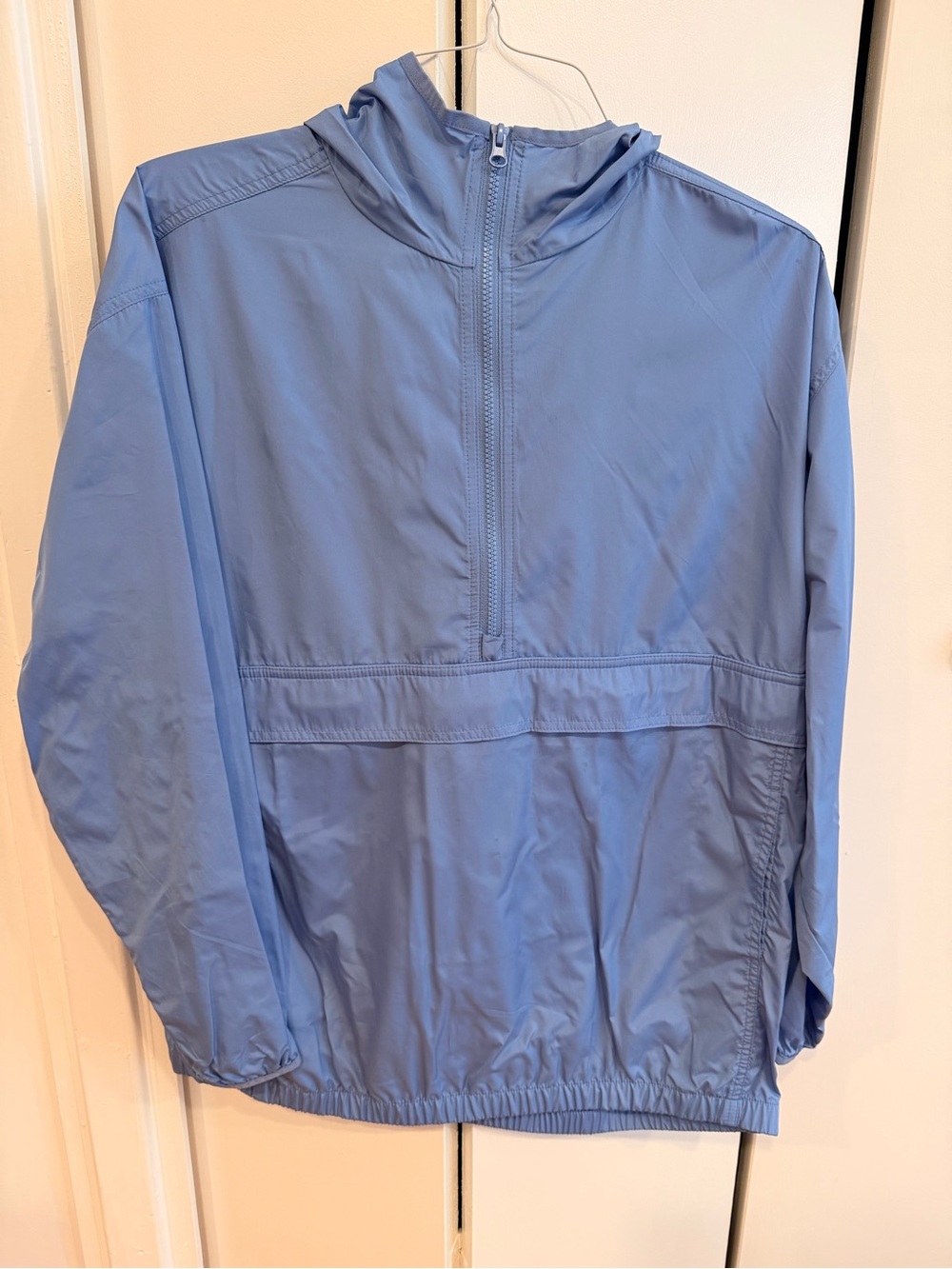 Women’s Light Blue Hooded Windbreaker Jacket